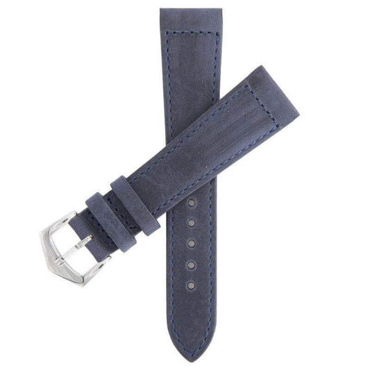 Dark Blue Crazy Horse Leather Watch Strap