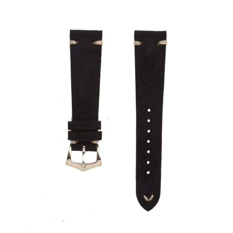 Dark Blue Suede Vintage Leather Watch Strap