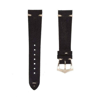 Dark Blue Suede Vintage Leather Watch Strap