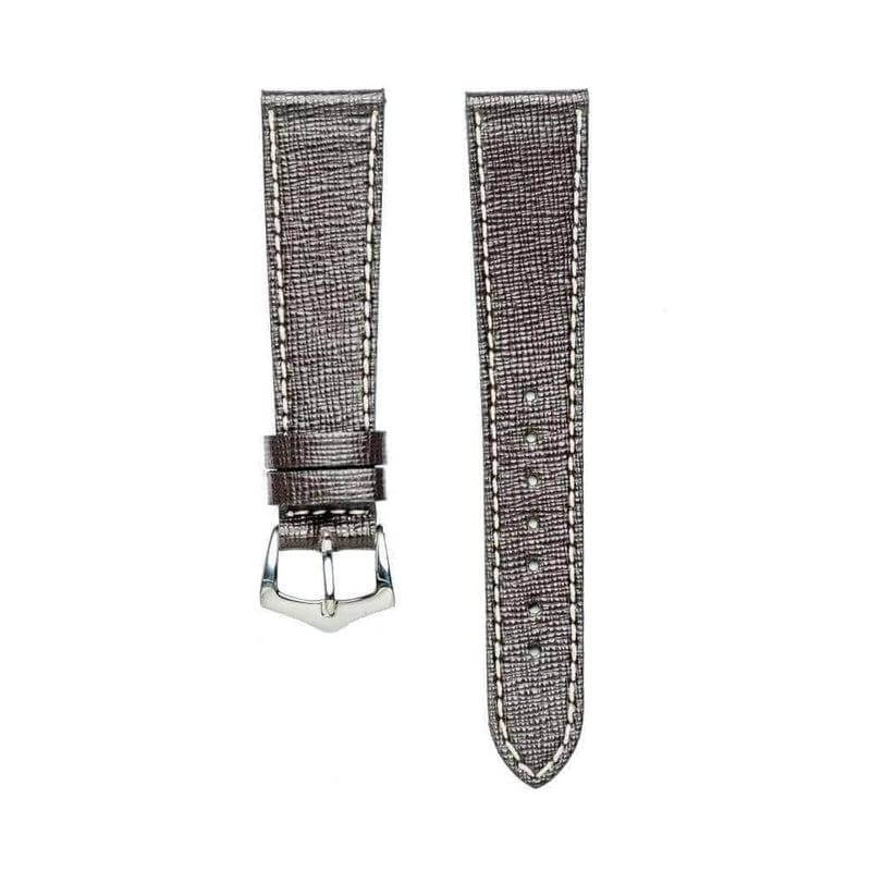 Dark Brown Saffiano Leather Watch Strap