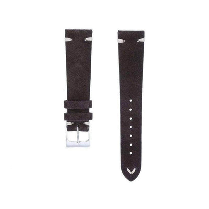 Dark Brown Suede Vintage Leather Watch Strap