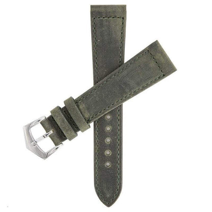 Dark Green Crazy Horse Leather Watch Strap