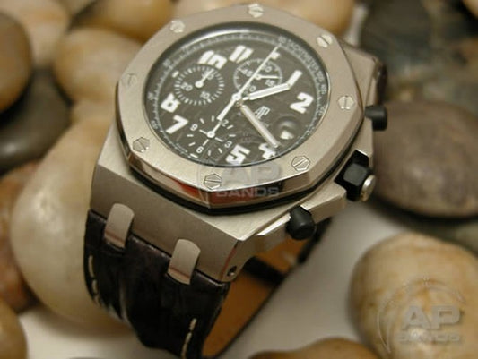 Particolare Capolavoro Dark Brown Hornback Crocodile Leather Audemars Piguet Royal Oak Offshore