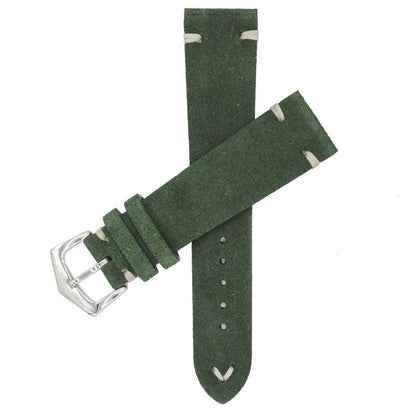 Green Suede Vintage Leather Watch Band