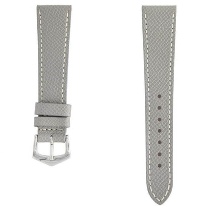 Grey Hammered Calfskin Ecru Stitches Watch strap