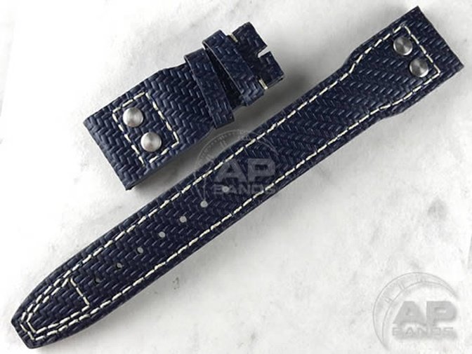 AP Bands 100% Genuine Blue Carbon Fiber Strap For IWC Big Pilot, Perpetual Calendar, B-Uhr