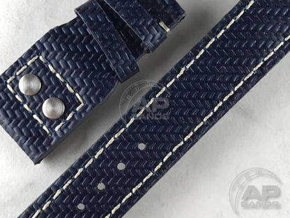 AP Bands 100% Genuine Blue Carbon Fiber Strap For IWC Big Pilot, Perpetual Calendar, B-Uhr