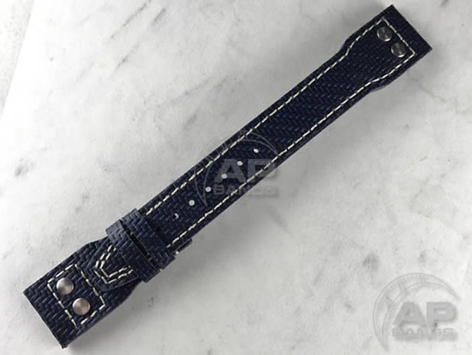 AP Bands 100% Genuine Blue Carbon Fiber Strap For IWC Big Pilot, Perpetual Calendar, B-Uhr