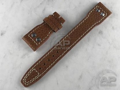 Decantare Vintage Caramel Strap For IWC Big Pilot Deployant Buckle