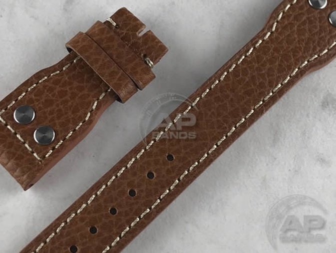 Decantare Vintage Caramel Strap For IWC Big Pilot Deployant Buckle