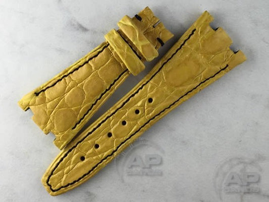 Illustre Yellow Crocodile Leather Strap For Audemars Piguet Royal Oak Offshore