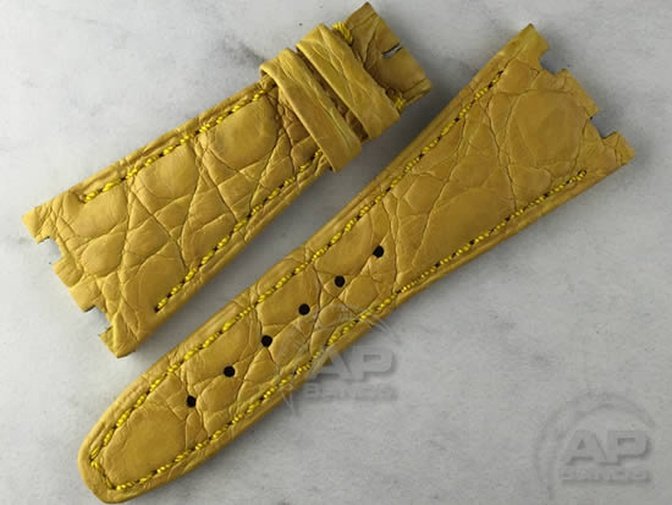 Illustre Yellow Crocodile Leather Strap For Audemars Piguet Royal Oak Offshore