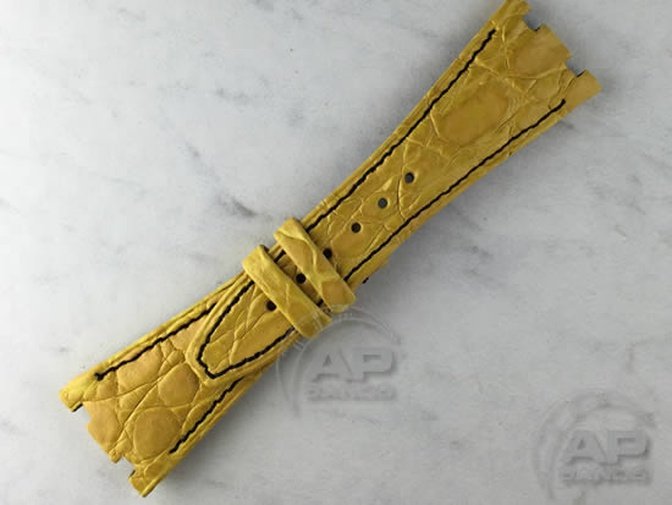 Illustre Yellow Crocodile Leather Strap For Audemars Piguet Royal Oak Offshore