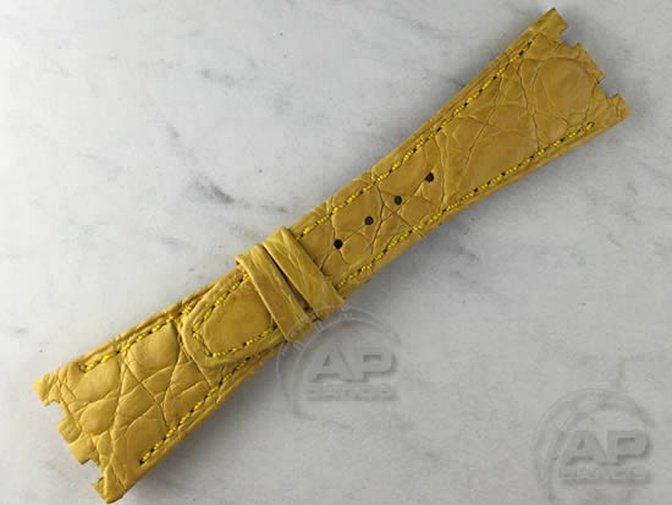 Illustre Yellow Crocodile Leather Strap For Audemars Piguet Royal Oak Offshore