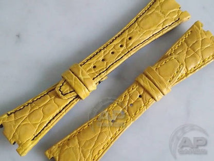 Illustre Yellow Crocodile Leather Strap For Audemars Piguet Royal Oak Offshore