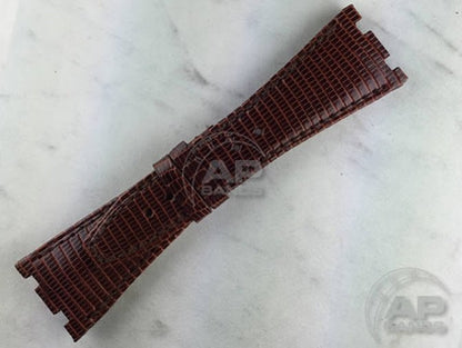 Lucertole Shiny Chocolate Lizard Leather Strap For Audemars Piguet Royal Oak Offshore