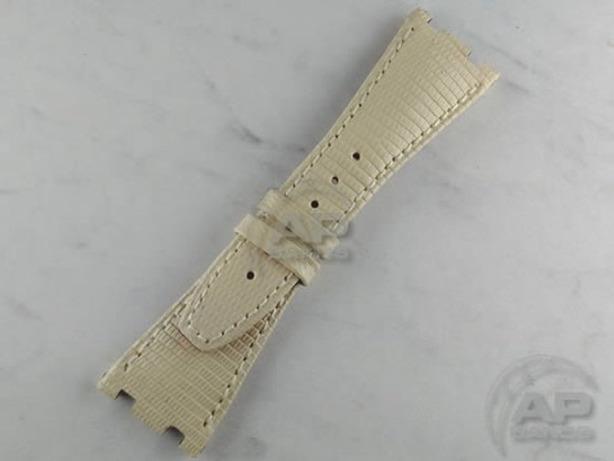 Lucertole Shiny Cream Lizard Leather Strap For Audemars Piguet Royal Oak Offshore