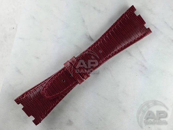 Lucertole Shiny Crimson Lizard Leather Strap For Audemars Piguet Royal Oak Offshore