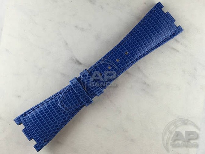 Lucertole Shiny Royal Blue Lizard Leather Strap For Audemars Piguet Royal Oak Offshore