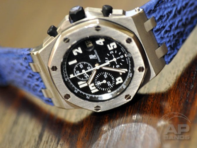 Lungomare Light Blue Shark Strap For Audemars Piguet Royal Oak Offshore