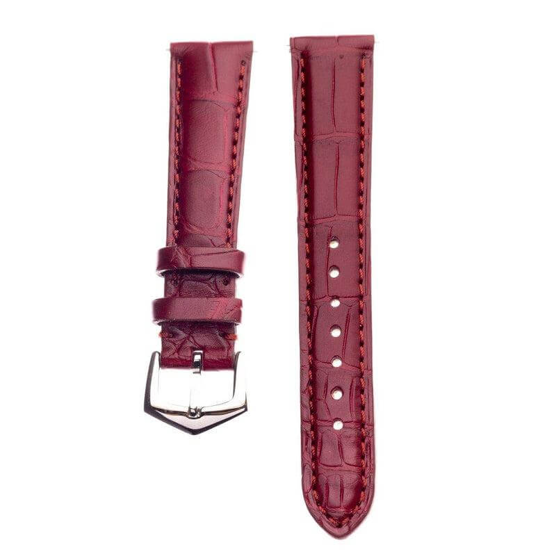 Matt Burgundy Alligator Watch Strap