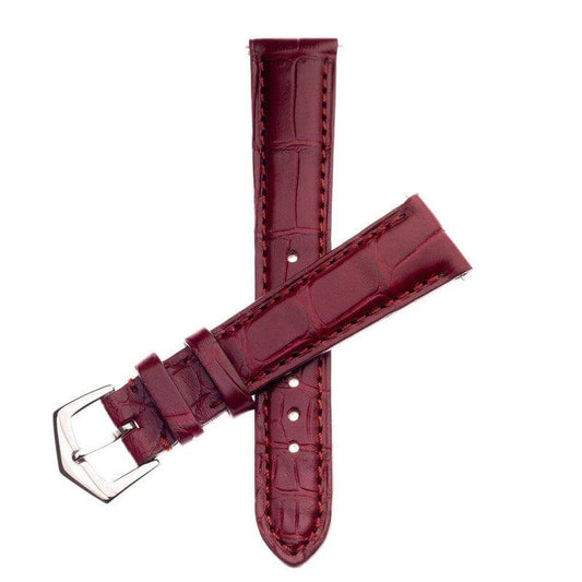 Matt Burgundy Alligator Watch Strap