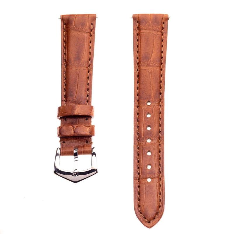 Matt Cognac Alligator Watch Strap