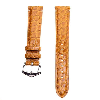 Millenium Cognac Alligator Minimal Stitches Watch Strap