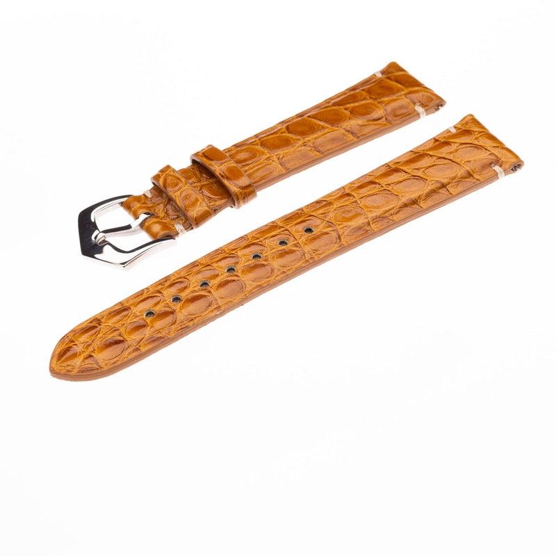 Millenium Cognac Alligator Minimal Stitches Watch Strap