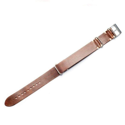 Military Leather  Brown Italian Watch Band