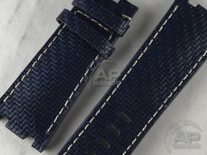 AP Bands 100% Genuine Blue Carbon Fiber Strap For Audemars Piguet Royal Oak Offshore 42mm Diver