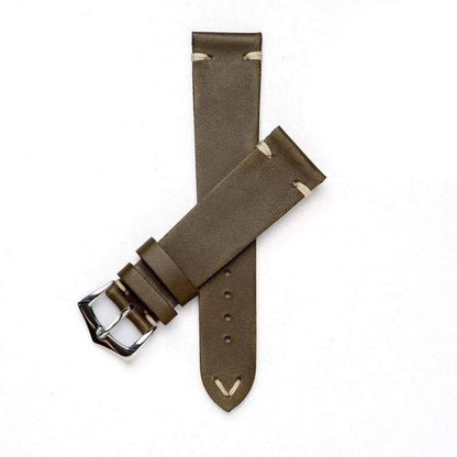 Olive Leather Vintage Watch Strap