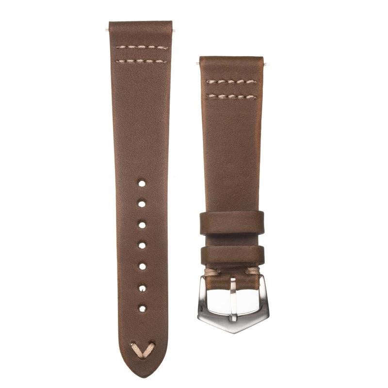 Olive Vintage Leather Watch Strap - Olive