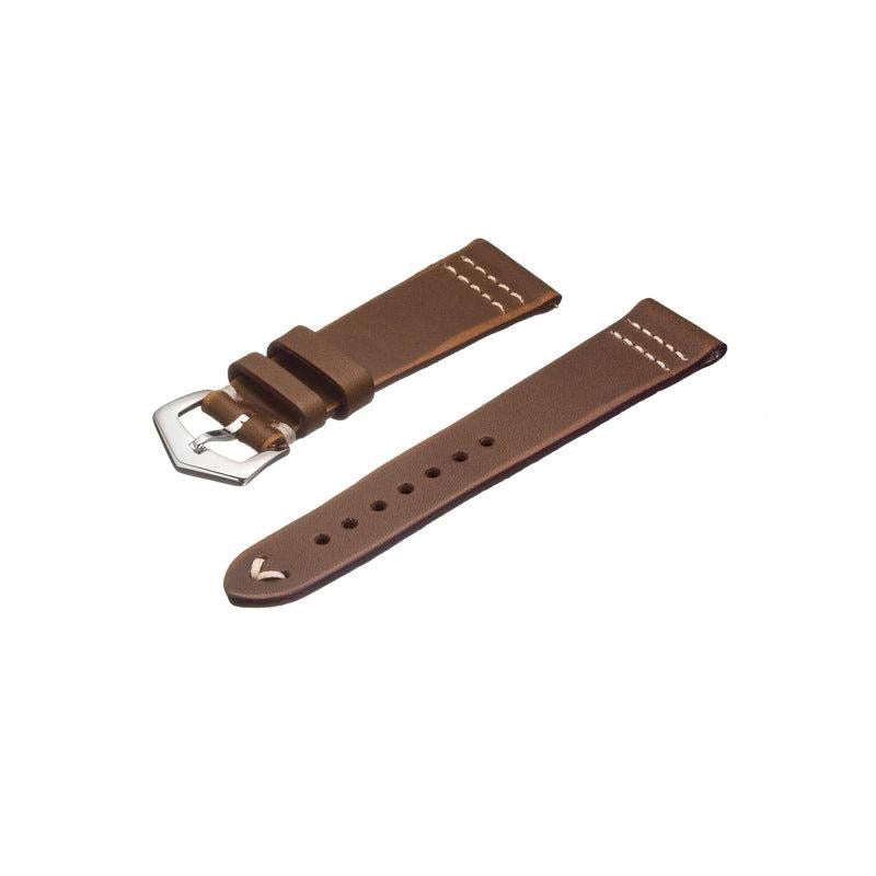 Olive Vintage Leather Watch Strap - Olive