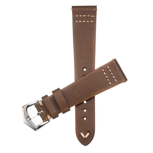 Olive Vintage Leather Watch Strap - Olive