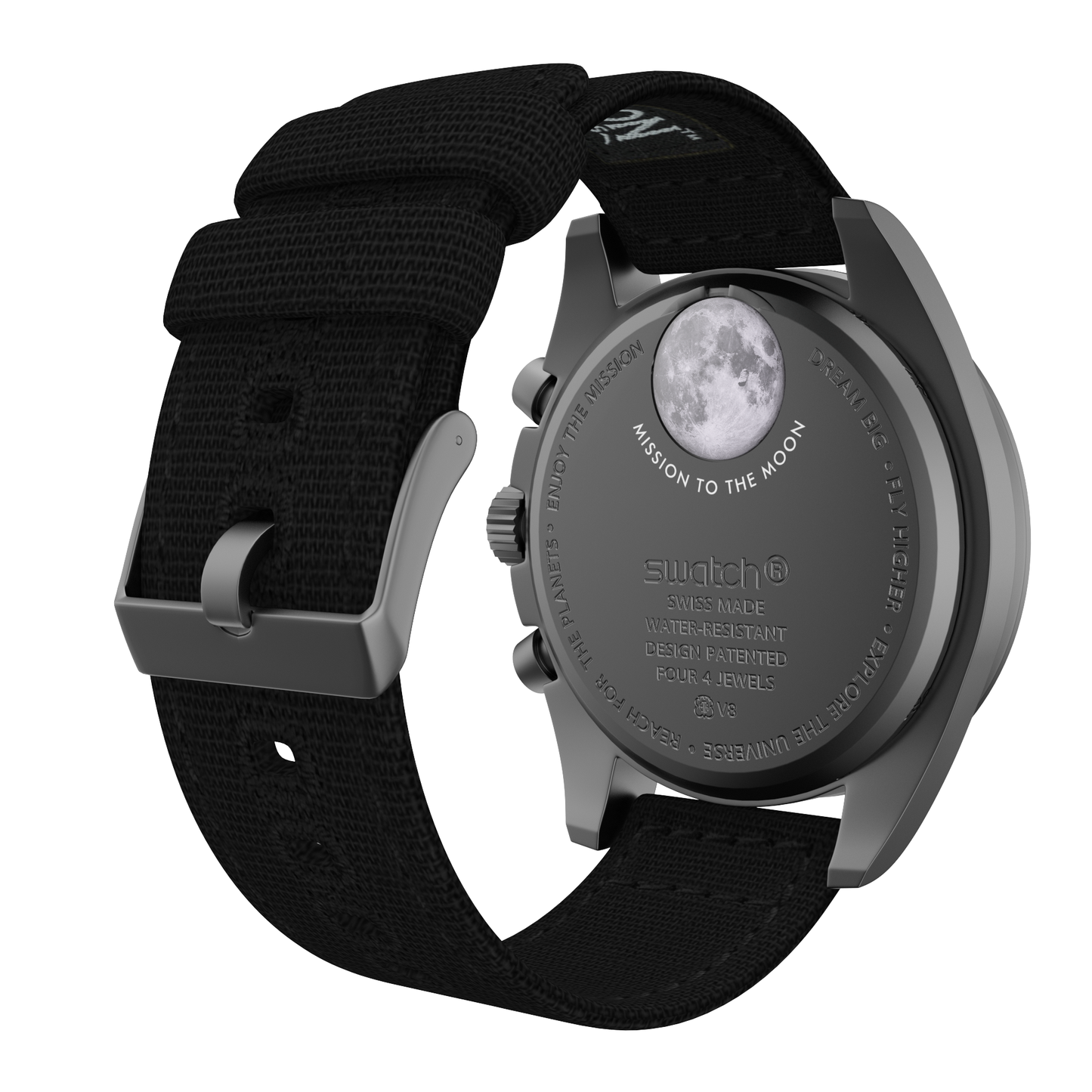 Omega Moonswatch Black Canvas Watch Band