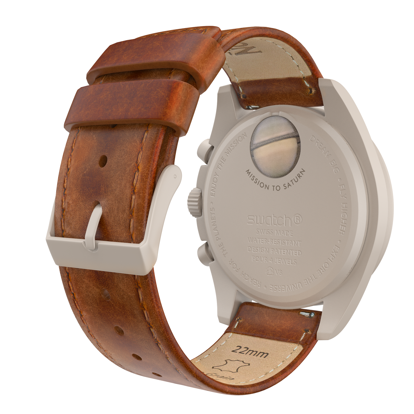 Omega Moonswatch Weathered Brown Leather Watch Band