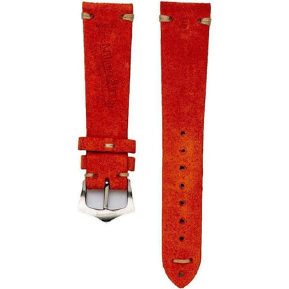 Orange Suede Vintage Leather Watch Strap