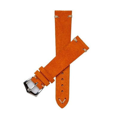 Orange Suede Vintage Leather Watch Strap