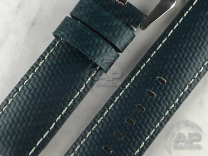 AP Bands 100% Genuine Green Carbon Fiber Strap For Panerai Watches 44mm