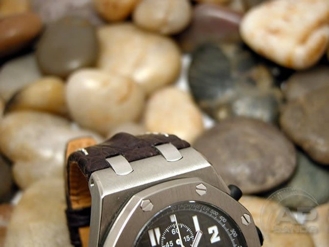 Particolare Capolavoro Dark Brown Hornback Crocodile Leather Audemars Piguet Royal Oak Offshore