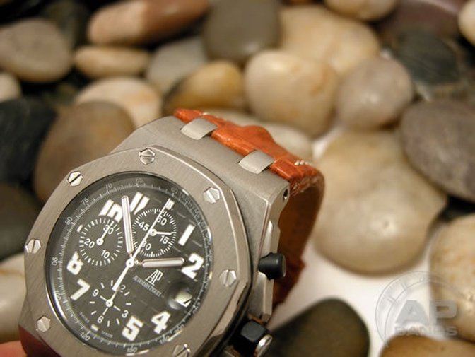 Particolare Capolavoro Light Brown Hornback Crocodile Leather Audemars Piguet Royal Oak Offshore