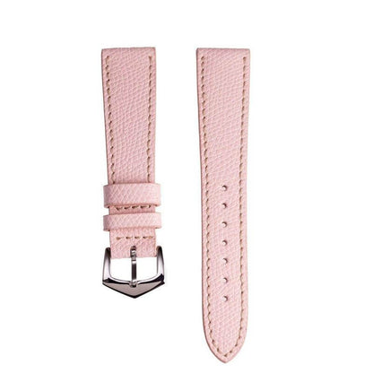 Pink Hammered Calfskin Ecru Stitches Watch strap