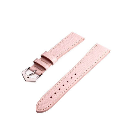 Pink Hammered Calfskin Ecru Stitches Watch strap