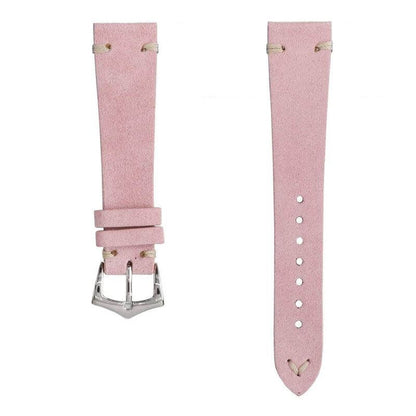 Pink Suede Vintage Leather Watch Strap