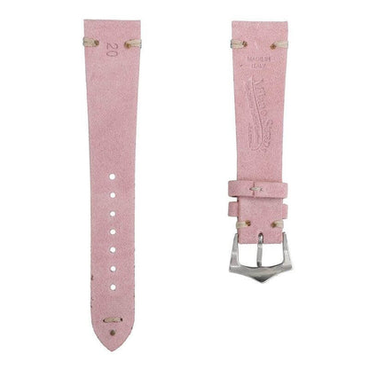 Pink Suede Vintage Leather Watch Strap