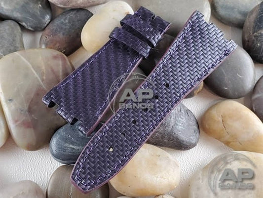 AP Bands 100% Genuine Purple Carbon Fiber Strap For Audemars Piguet Royal Oak Offshore 42mm