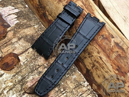 AP Bands Black Alligator Leather Strap For Audemars Piguet Royal Oak 36mm 14790 25730 25594