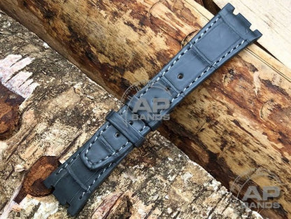 AP Bands Grey Alligator Leather Strap For Audemars Piguet Royal Oak 36mm 14790 25730 25594