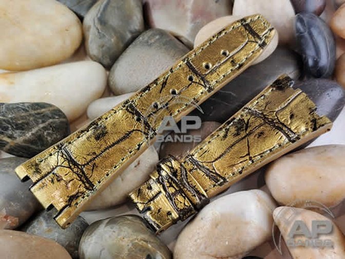 Capolavoro Gold Patina Alligator Leather Strap For Audemars Piguet Royal Oak 39mm and 41mm